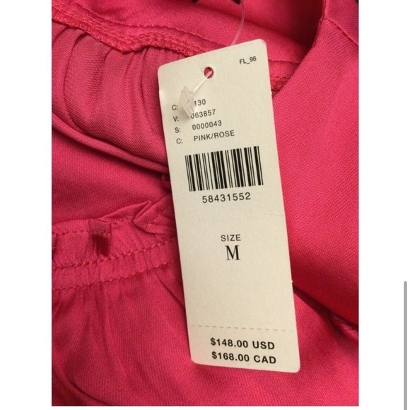 Anthropologie / Current Air Puff Sleeve satin Ruffle Tiered Maxi Dress pink M - Picture 4 of 7